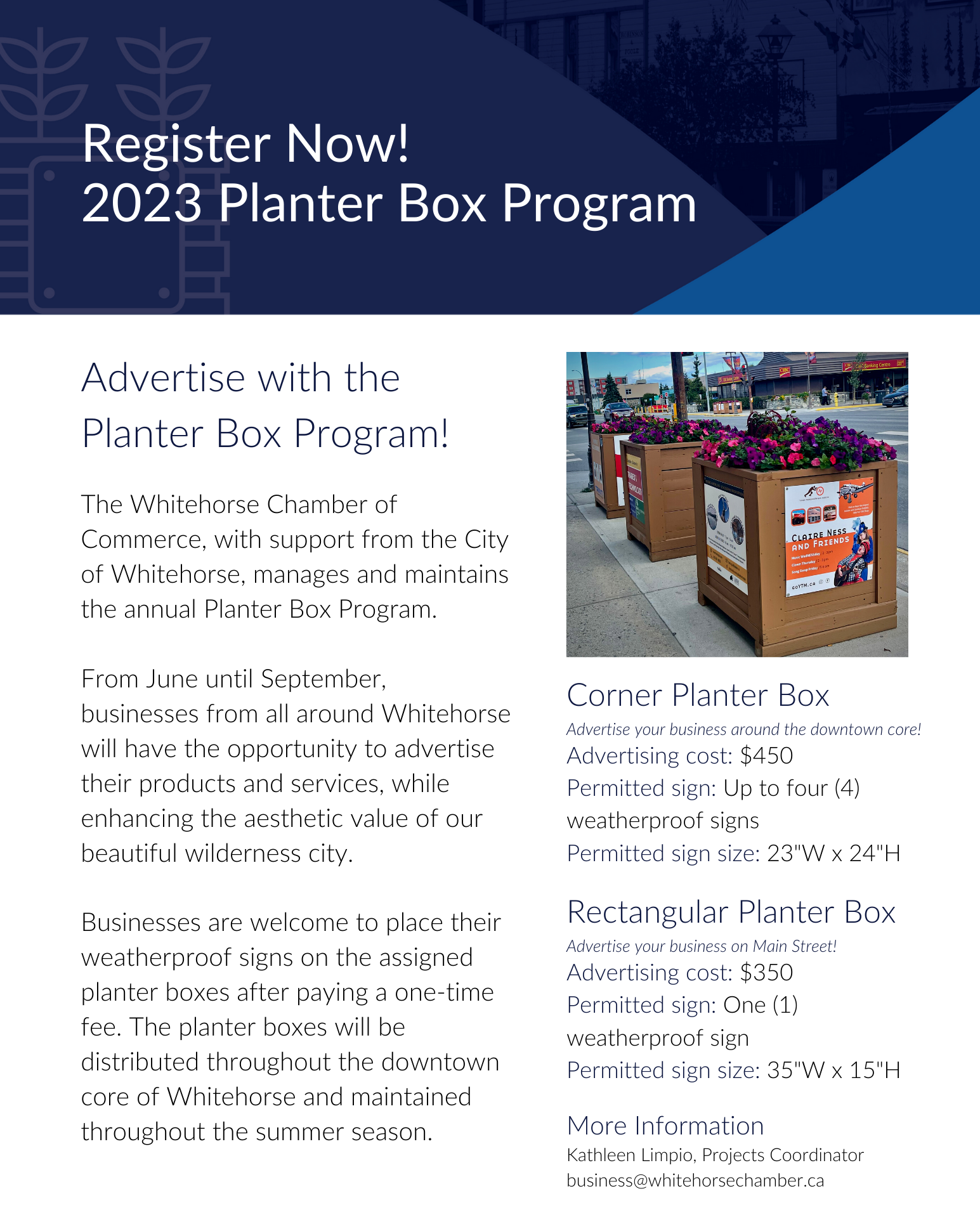 2023 Planter Box Program Whitehorse Chamber of Commerce